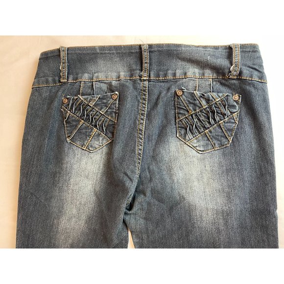 Salvage Womens Jeans High Waist Mid Rise Button Fly Ankle Skinny Blue SZ 13/14 - Picture 2 of 9